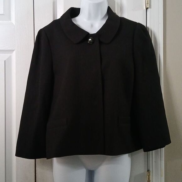 Banana Republic 100% wool sophisticated cropped blazer Sz 14 NWOT - Picture 1 of 5
